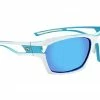 Optic Nerve Cassette Sunglasses (Powder Blue/White) (Smoke Ice Blue Mirror)