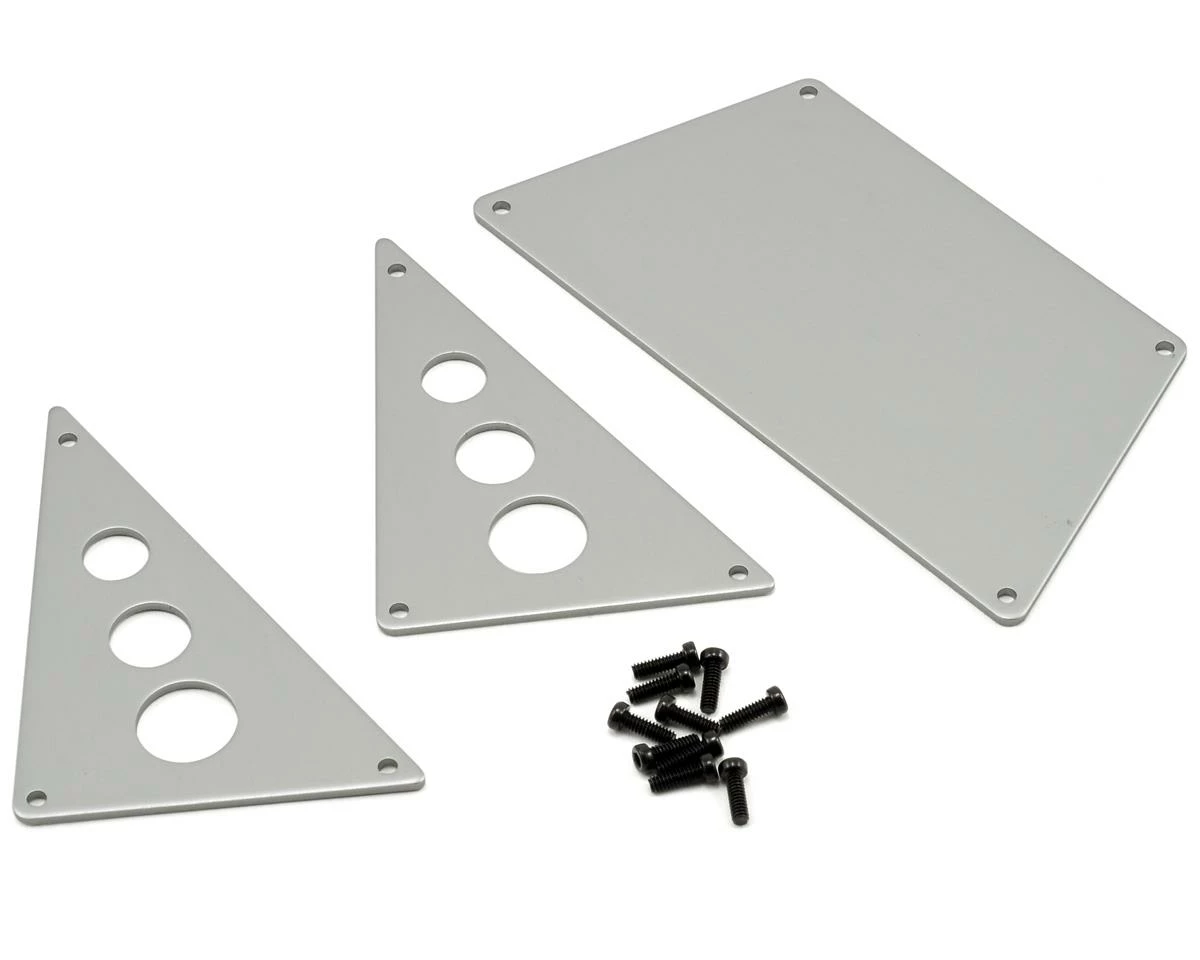 Axial Aluminum Front Skid Plate Set (Silver) (3) 1 Axial Aluminum Front Skid Plate Set (Silver) (3)