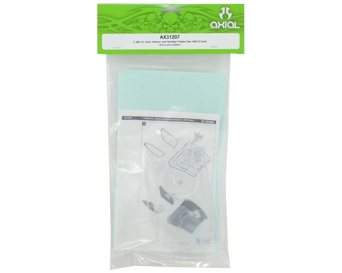 Axial Y-480 XL Rear Interior & Number Plate Set (Clear) 2 Axial Y-480 XL Rear Interior & Number Plate Set (Clear) - Image 2