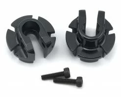 Axial 12mm Aluminum Shock Spring Retainer (Black) (2)