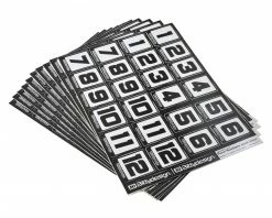 Bittydesign Race Number Decal Sheet (Large Pack - 10 Sheets)