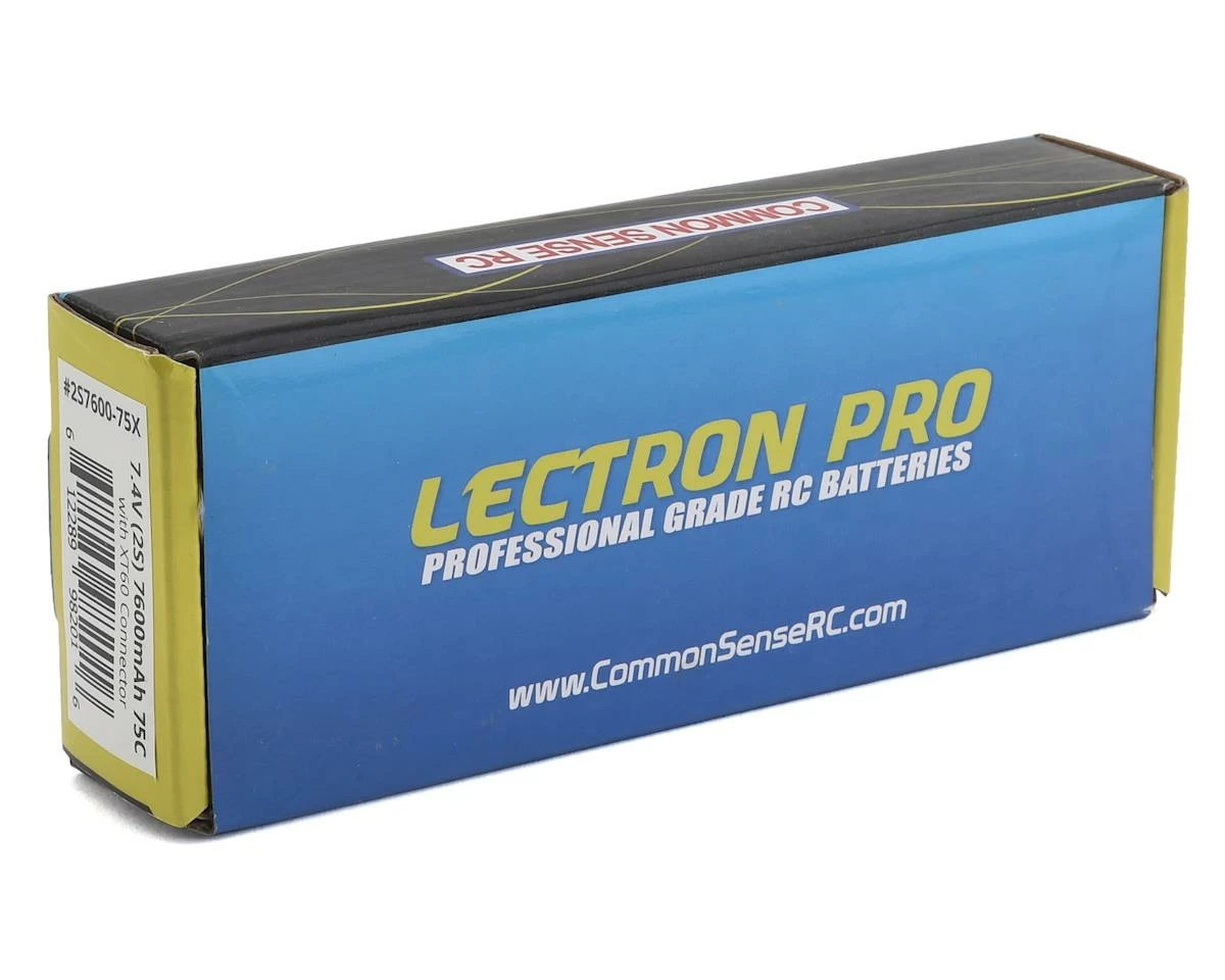 Common Sense RC Lectron Pro 2S 75C LiPo Battery w/XT60 (7.4V/7600mAh) 2 Common Sense RC Lectron Pro 2S 75C LiPo Battery w/XT60 (7.4V/7600mAh) - Image 2