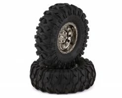 DuraTrax Class 1 Showdown CR 1.9" Pre-Mounted Tires (Black/Chrome) (2) (C3) w/12mm Hex