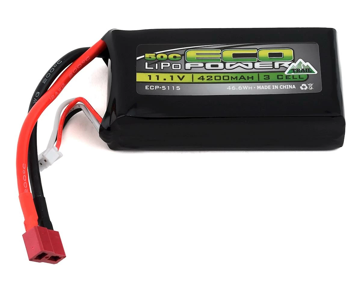 EcoPower "Trail" 3S Shorty 50C LiPo Battery (11.1V/4200mAh) (w/T-Style Connector) 1 EcoPower "Trail" 3S Shorty 50C LiPo Battery (11.1V/4200mAh) (w/T-Style Connector)
