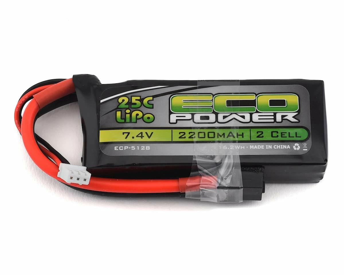 EcoPower "Electron" 2S LiPo 25C Battery (7.4V/2200mAh) w/XT-60 Connector 1 EcoPower "Electron" 2S LiPo 25C Battery (7.4V/2200mAh) w/XT-60 Connector