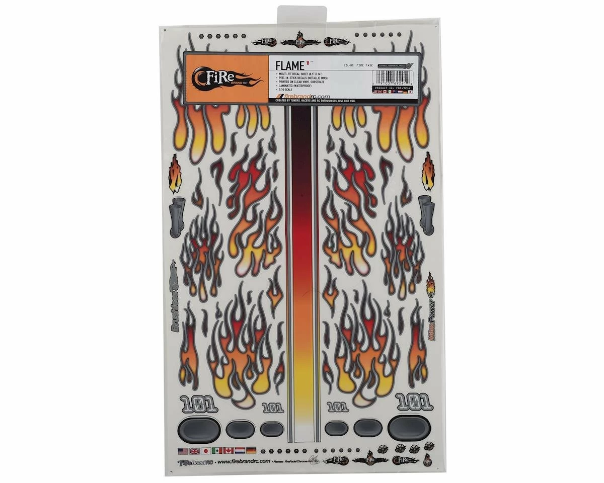 Firebrand RC Flames Fire Fade Decal Sheet (Orange/Red) (8.5x14") 2 Firebrand RC Flames Fire Fade Decal Sheet (Orange/Red) (8.5x14") - Image 2