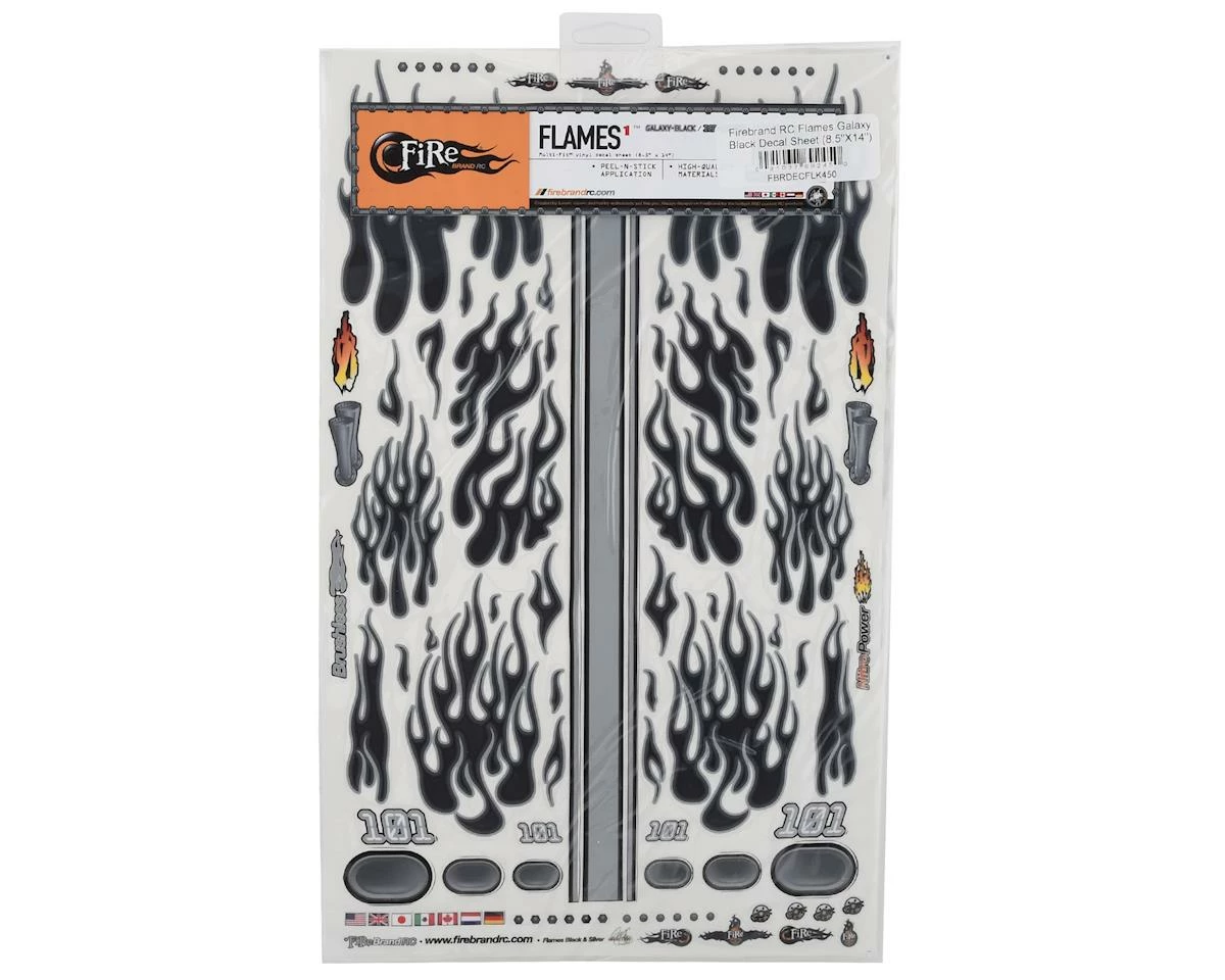 Firebrand RC Flames Galaxy Black Decal Sheet (Black) (8.5x14") 2 Firebrand RC Flames Galaxy Black Decal Sheet (Black) (8.5x14") - Image 2