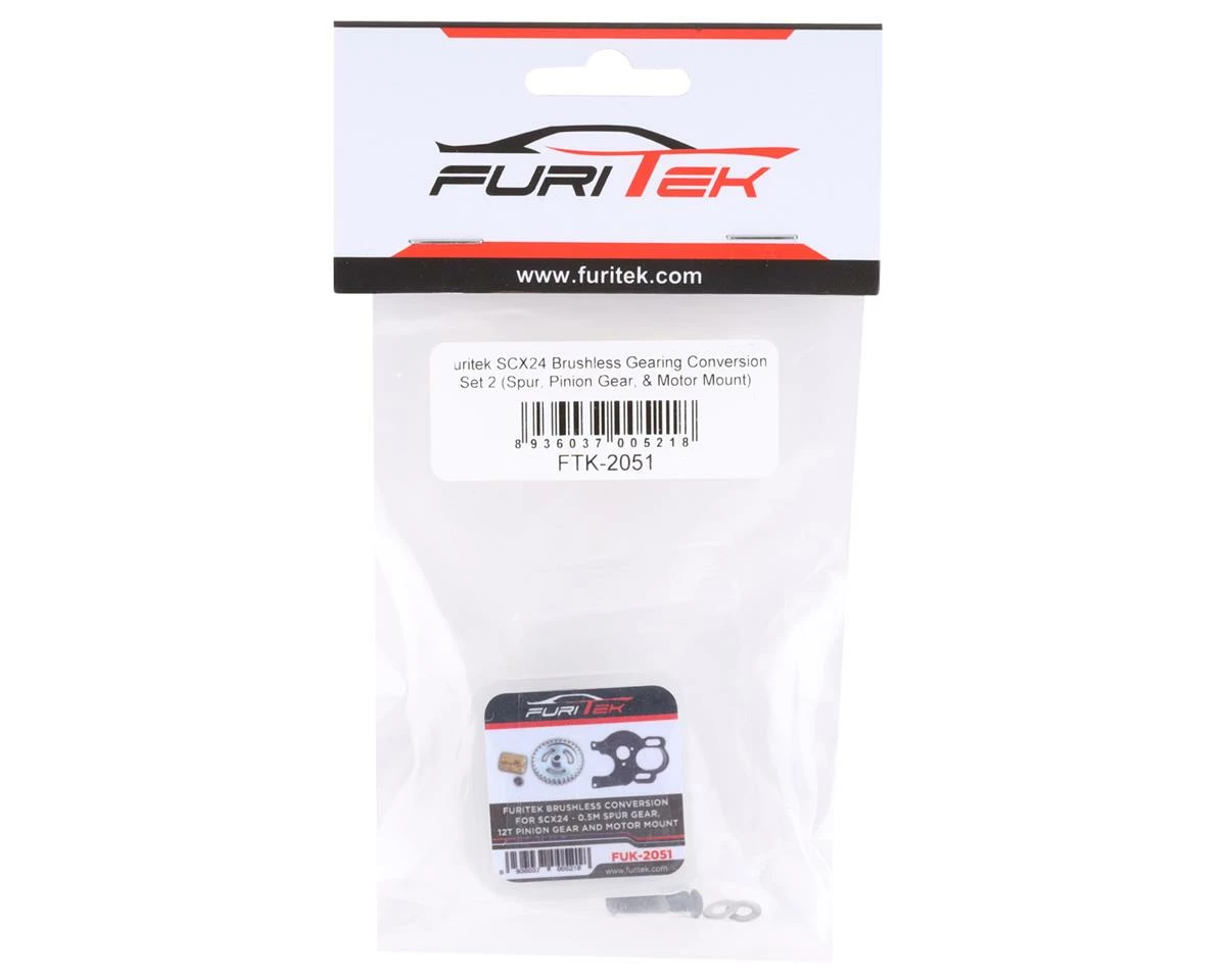 Furitek SCX24 Brushless Gearing Conversion Set 2 (Spur, Pinion Gear, & Motor Mount) 2 Furitek SCX24 Brushless Gearing Conversion Set 2 (Spur, Pinion Gear, & Motor Mount) - Image 2