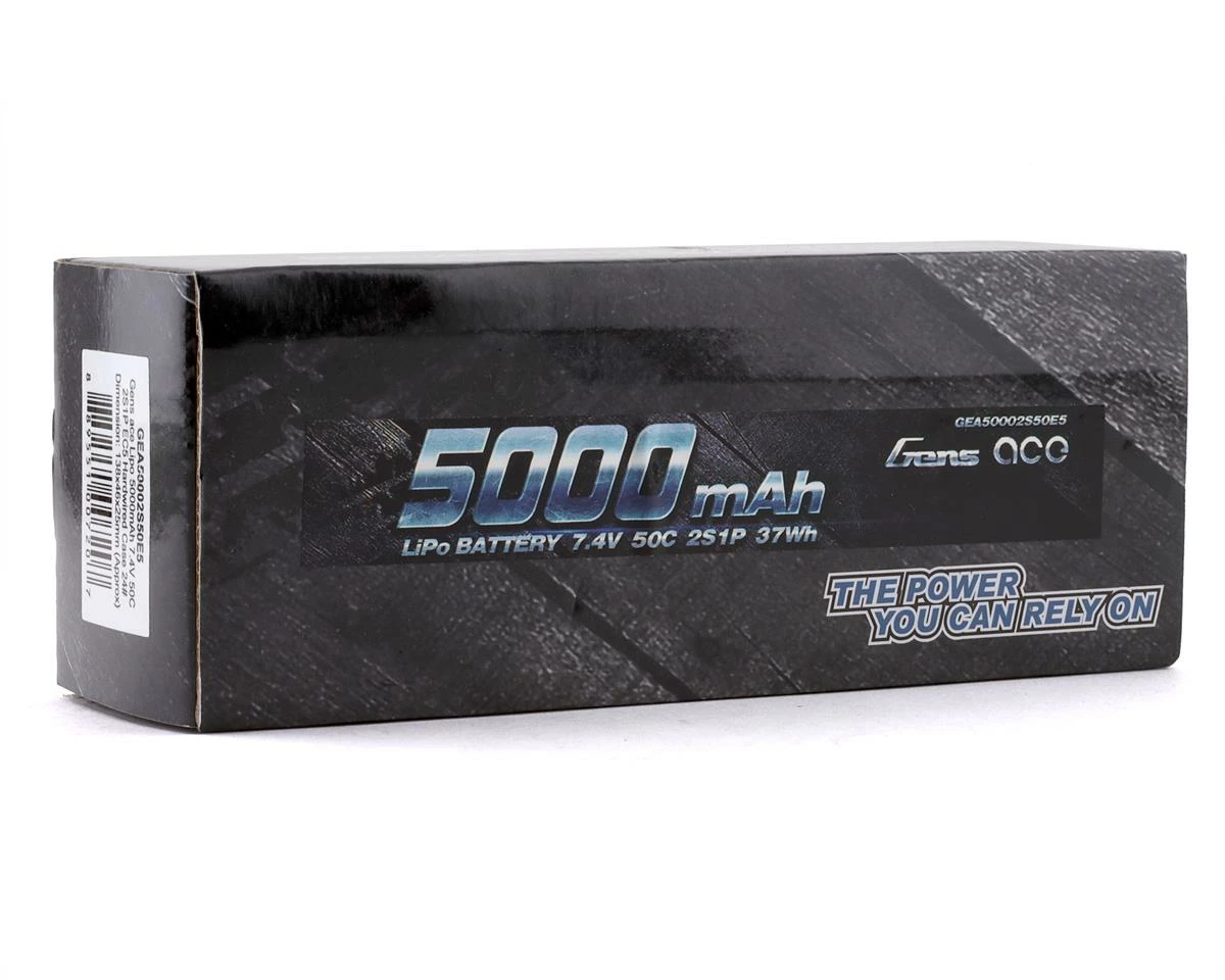 Gens Ace 2S Stick 50C LiPo Battery (7.4V/5000mAh) (Type 2) w/EC5 Connector 2 Gens Ace 2S Stick 50C LiPo Battery (7.4V/5000mAh) (Type 2) w/EC5 Connector - Image 2