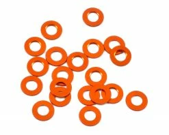 HB Racing 3x6x0.5mm Aluminum Washer (Orange) (20)