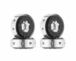 Hot Racing Silver Beadlock 1.9 Rims Black Rings SCX2