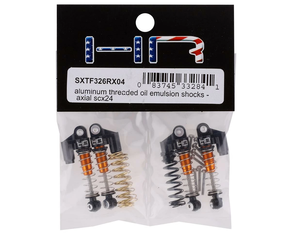 Hot Racing Axial SCX24 Aluminum Threaded Oil Emulsion Shocks (4) 2 Hot Racing Axial SCX24 Aluminum Threaded Oil Emulsion Shocks (4) - Image 2