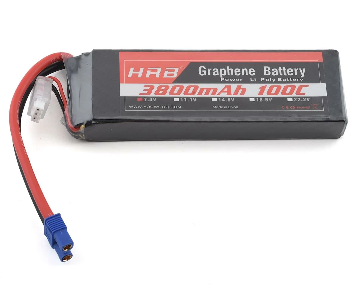 HRB 2S 100C Graphene LiPo Battery (7.4V/3800mAh) w/EC-3 Connector 1 HRB 2S 100C Graphene LiPo Battery (7.4V/3800mAh) w/EC-3 Connector