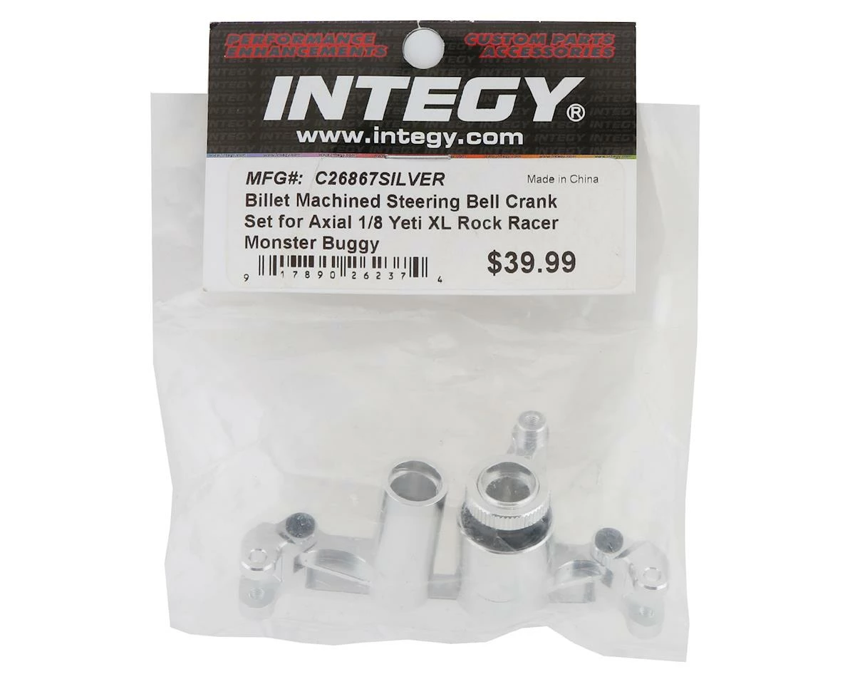 Team Integy 1/8 Yeti XL Rock Steering Bell Crank Set (Silver) 2 Team Integy 1/8 Yeti XL Rock Steering Bell Crank Set (Silver) - Image 2