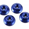 JConcepts 4mm Large Flange Serrated Locking Wheel Nut Set (4) (Blue)