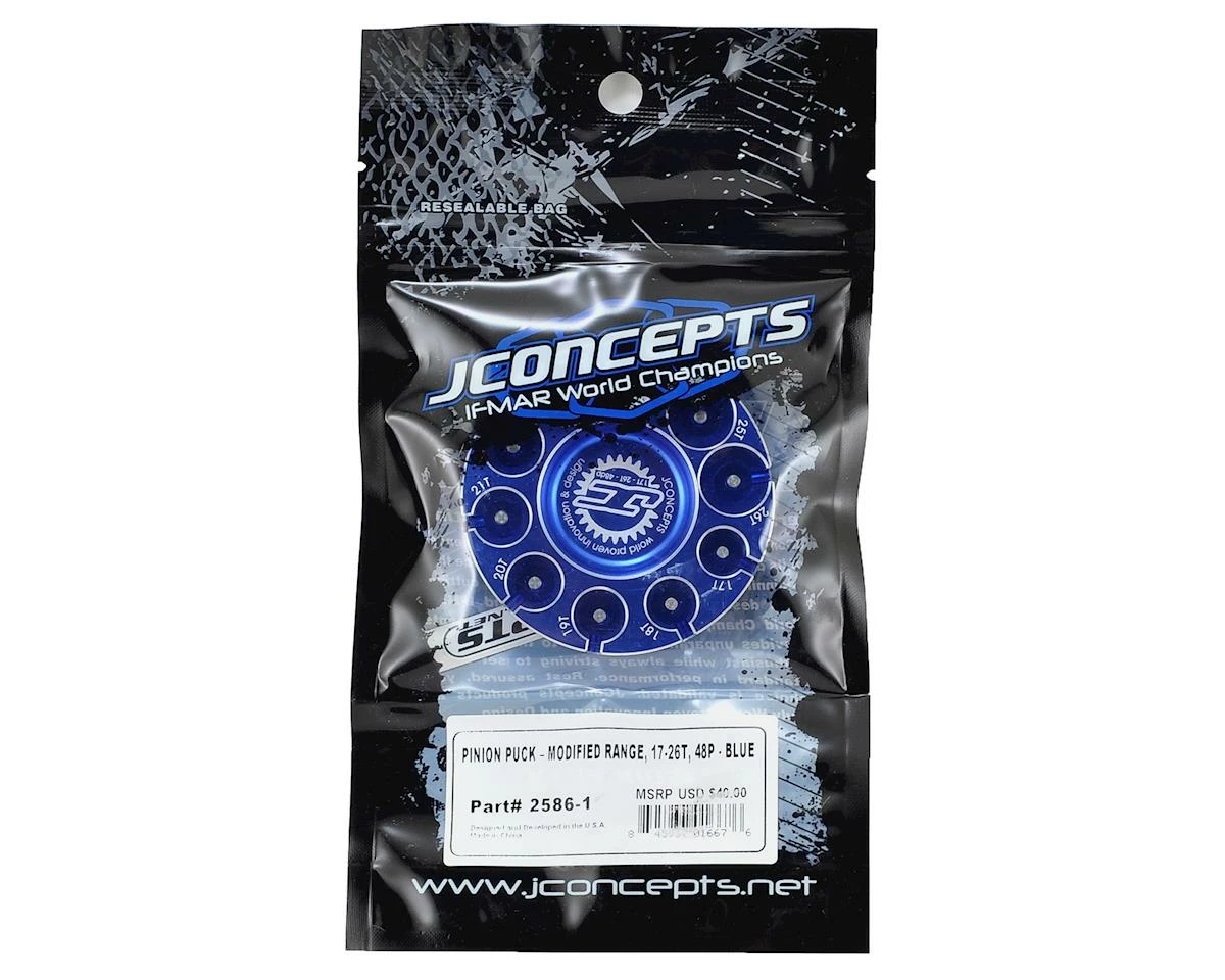 JConcepts Aluminum Pinion Puck Modified Range (Blue) 2 JConcepts Aluminum Pinion Puck Modified Range (Blue) - Image 2