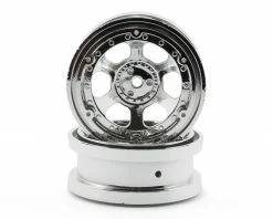 Losi 2.2" Beadlock Rock Crawler Wheels w/Rings (Chrome)
