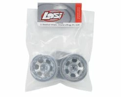 Losi 2.2" Beadlock Rock Crawler Wheels w/Rings (Chrome) -Rock Crawlers Sales Shop losa7020 2