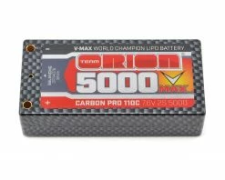 Team Orion 2S Carbon V-Max 110C LiPo Shorty Pack Battery w/Tubes (7.6V/5000mAh)