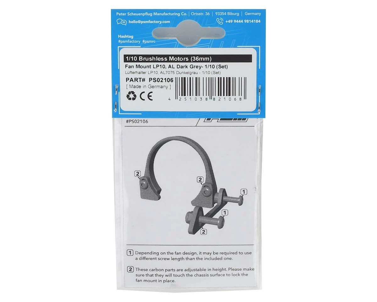 PSM LP10 Aluminum 1/10 Fan Mount Set (Dark Grey) 2 PSM LP10 Aluminum 1/10 Fan Mount Set (Dark Grey) - Image 2
