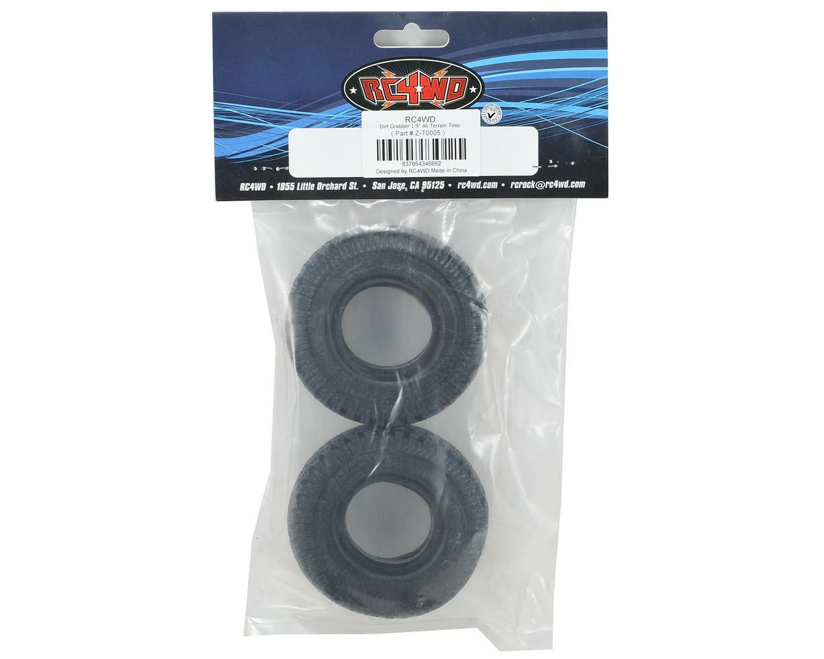 RC4WD Dirt Grabber 1.9" All Terrain Tires (2) (X3) 2 RC4WD Dirt Grabber 1.9" All Terrain Tires (2) (X3) - Image 2