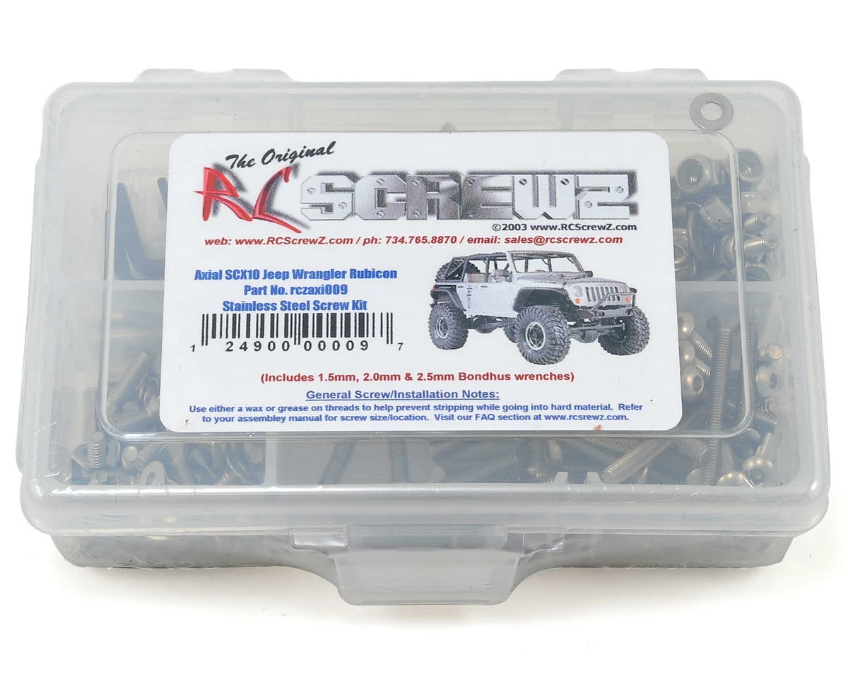 RC Screwz Axial SCX10 Jeep Wrangler Rubicon Stainless Steel Screw Kit 1 RC Screwz Axial SCX10 Jeep Wrangler Rubicon Stainless Steel Screw Kit