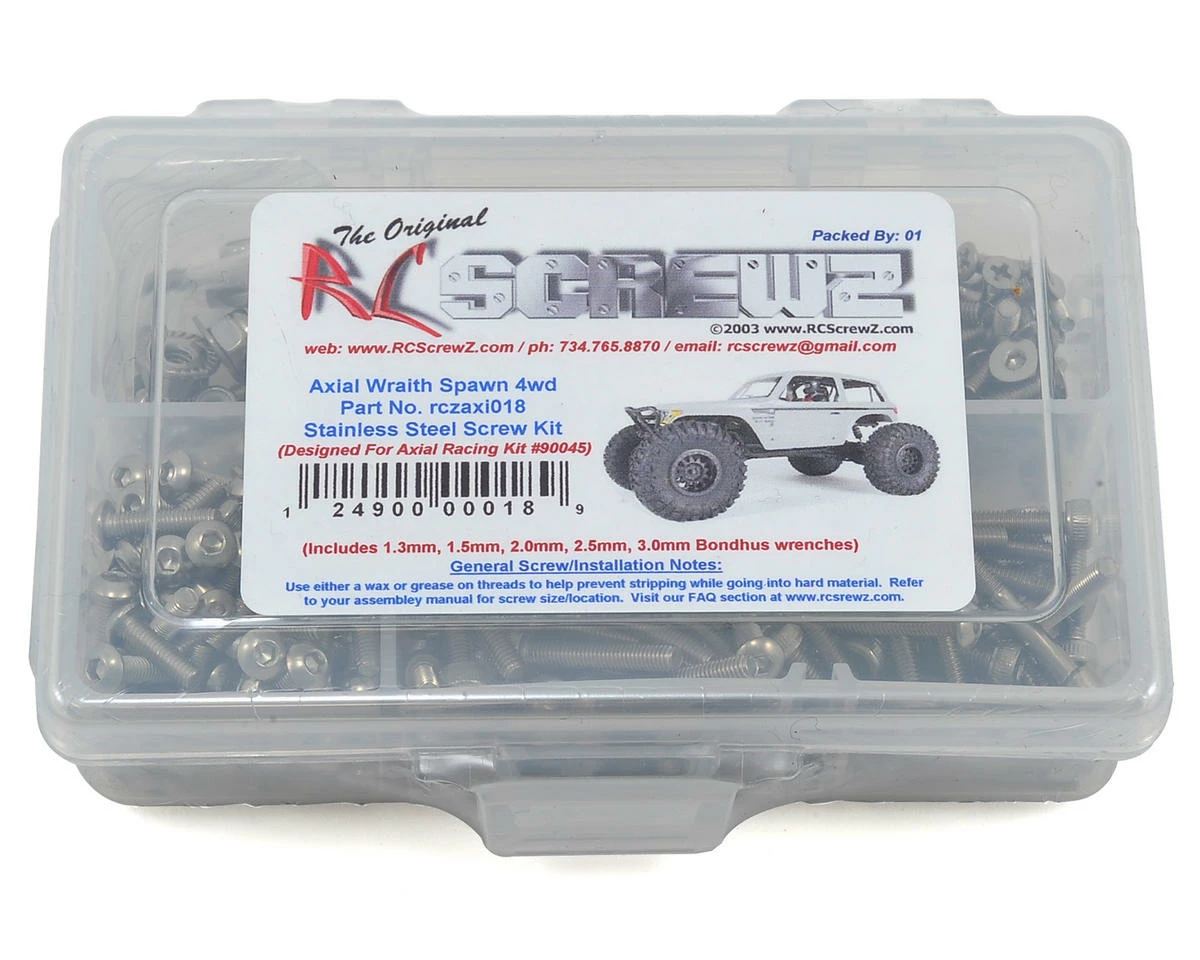 RC Screwz Axial Wraith Spawn Stainless Steel Screw Kit 1 RC Screwz Axial Wraith Spawn Stainless Steel Screw Kit