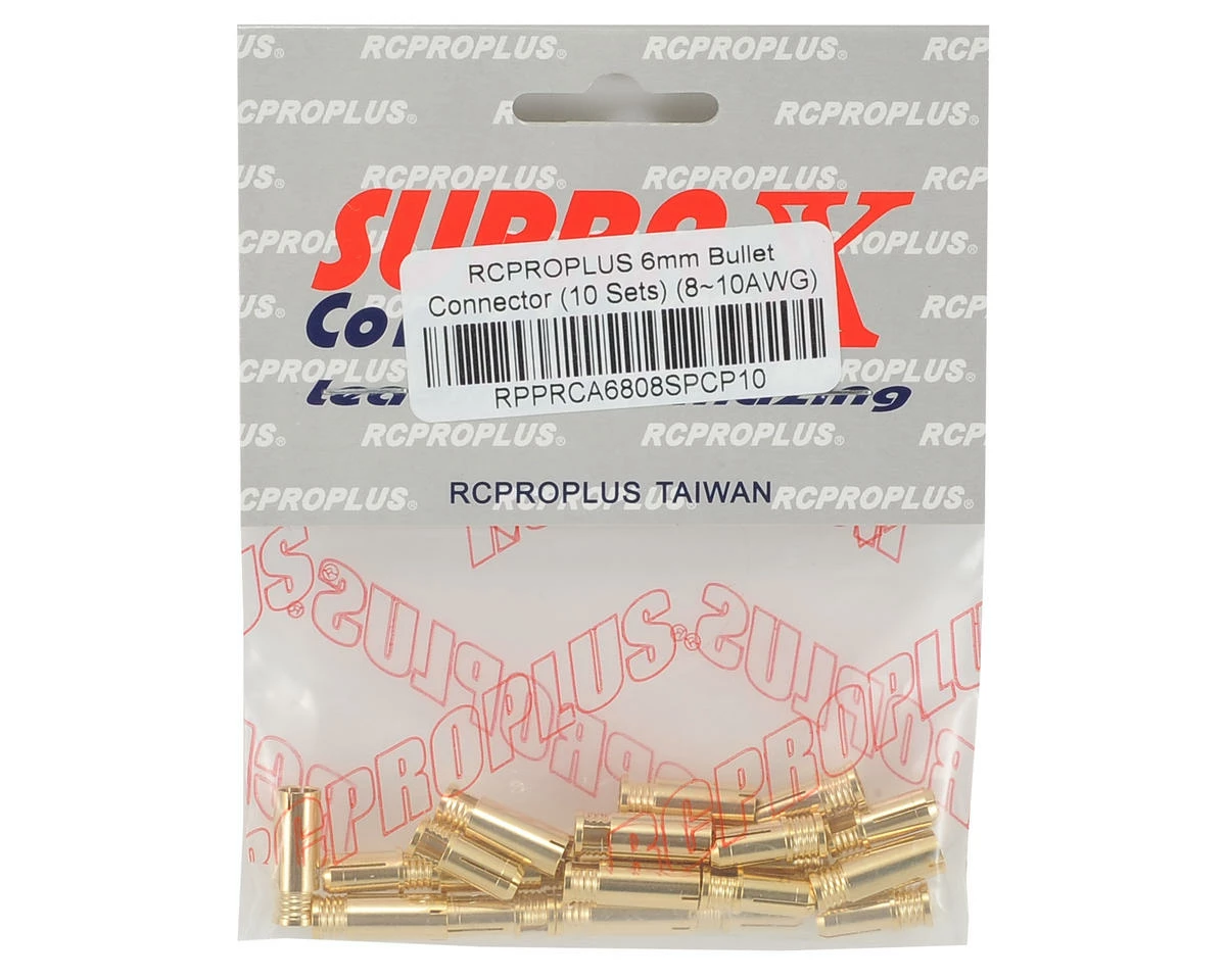 RCPROPLUS 6mm Bullet Connector (10 Sets) (8~10AWG) 2 RCPROPLUS 6mm Bullet Connector (10 Sets) (8~10AWG) - Image 2