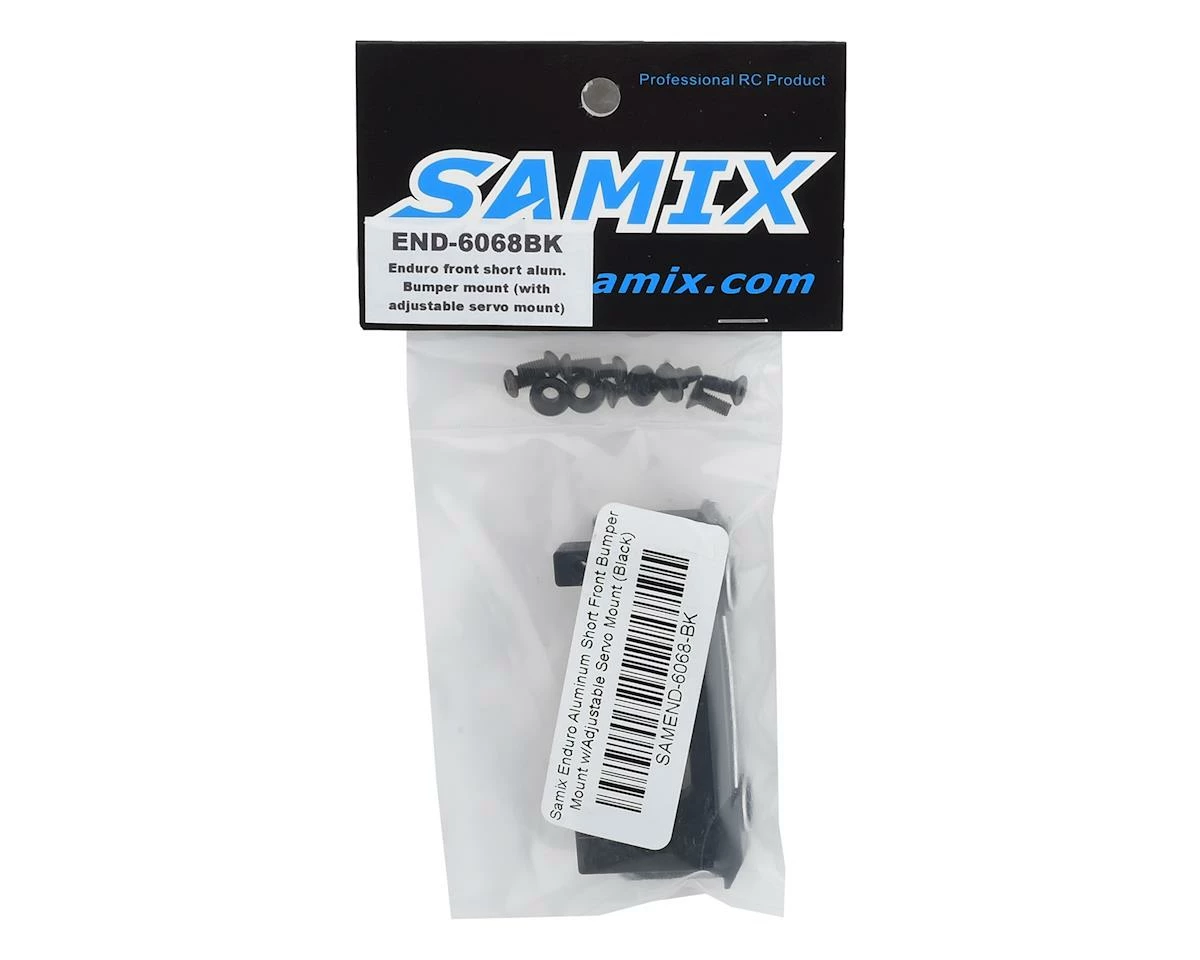 Samix Enduro Aluminum Short Front Bumper Mount w/Adjustable Servo Mount (Black) 2 Samix Enduro Aluminum Short Front Bumper Mount w/Adjustable Servo Mount (Black) - Image 2