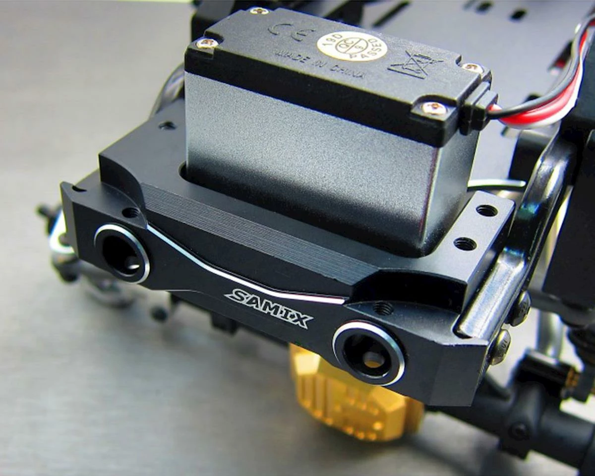 Samix Enduro Aluminum Short Front Bumper Mount w/Adjustable Servo Mount (Black) 3 Samix Enduro Aluminum Short Front Bumper Mount w/Adjustable Servo Mount (Black) - Image 3