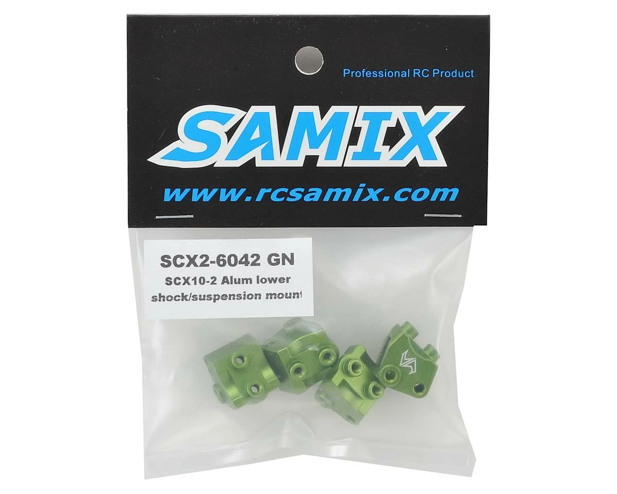Samix SCX10 II Aluminum Lower Shock/ Suspension Link Mount (Green) (4) 2 Samix SCX10 II Aluminum Lower Shock/ Suspension Link Mount (Green) (4) - Image 2
