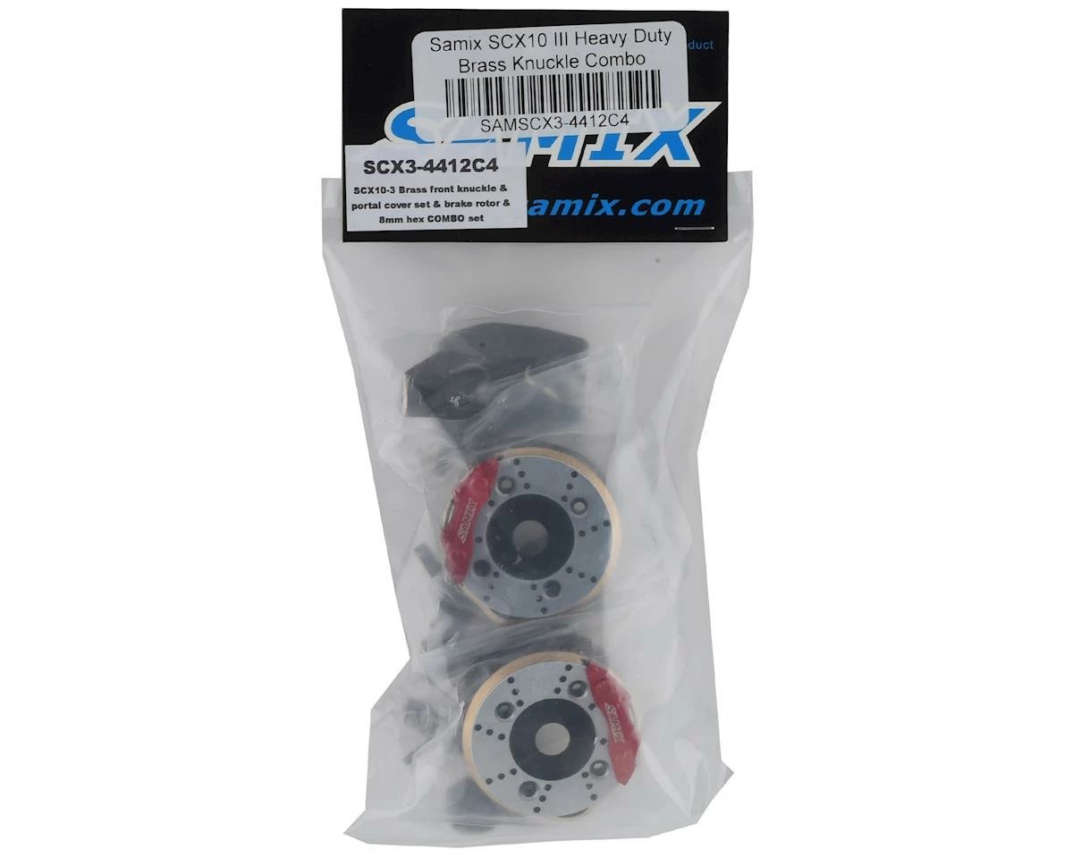 Samix SCX10 III/Capra Heavy Duty Brass Knuckle Combo w/Portal Cover, Scale Brake Rotor & 8mm Hexes 2 Samix SCX10 III/Capra Heavy Duty Brass Knuckle Combo w/Portal Cover, Scale Brake Rotor & 8mm Hexes - Image 2