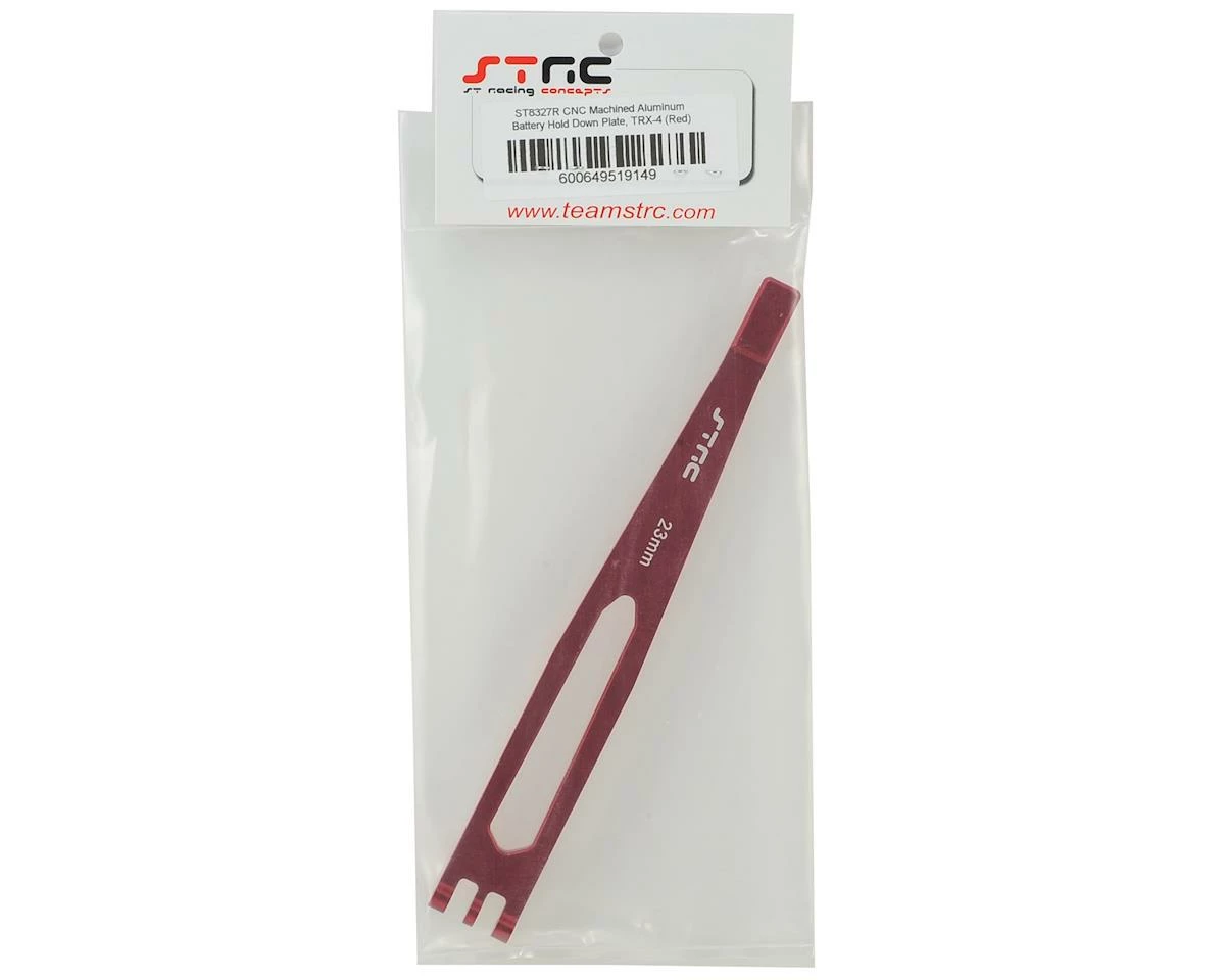 ST Racing Concepts Aluminum TRX-4 Battery Hold Down Plate (Red) 3 ST Racing Concepts Aluminum TRX-4 Battery Hold Down Plate (Red) - Image 3