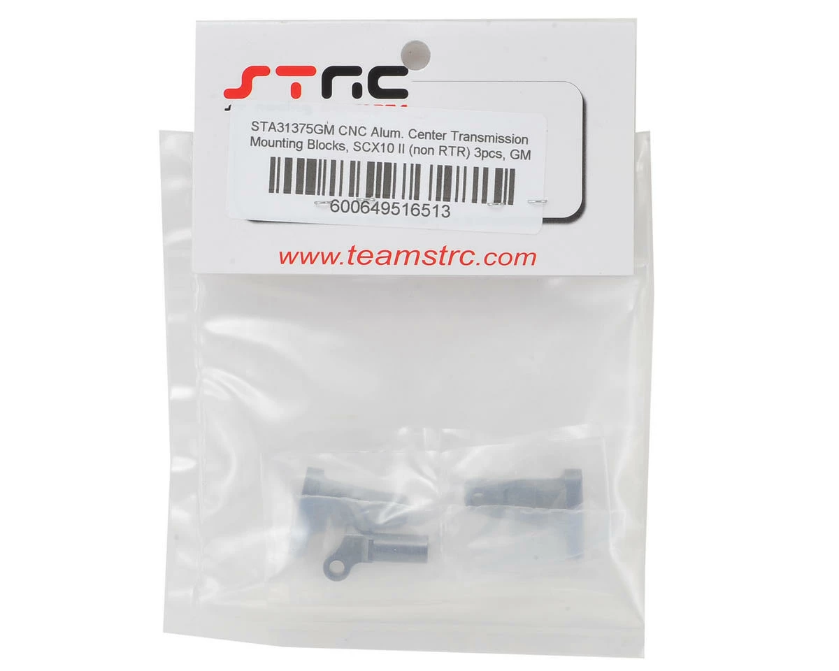 ST Racing Concepts SCX10 II Aluminum Transmission Mounting Blocks (Gun Metal) 2 ST Racing Concepts SCX10 II Aluminum Transmission Mounting Blocks (Gun Metal) - Image 2