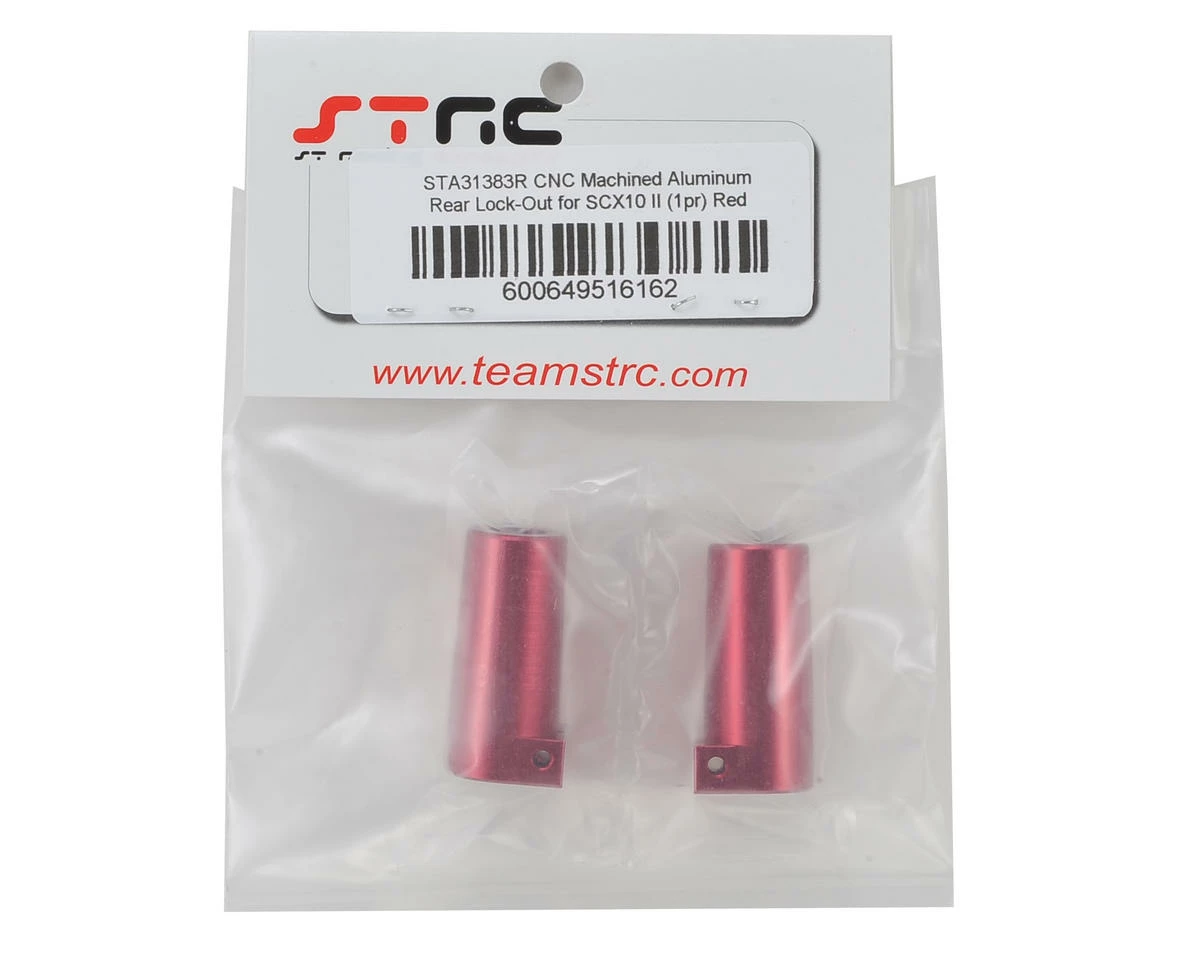 ST Racing Concepts SCX10 II Aluminum Rear Lock Outs (2) (Red) 2 ST Racing Concepts SCX10 II Aluminum Rear Lock Outs (2) (Red) - Image 2