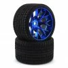 Sweep Road Crusher Belted Pre-Mounted Monster Truck Tires (Blue) (2) (1/2 Offset) w/17mm Hex