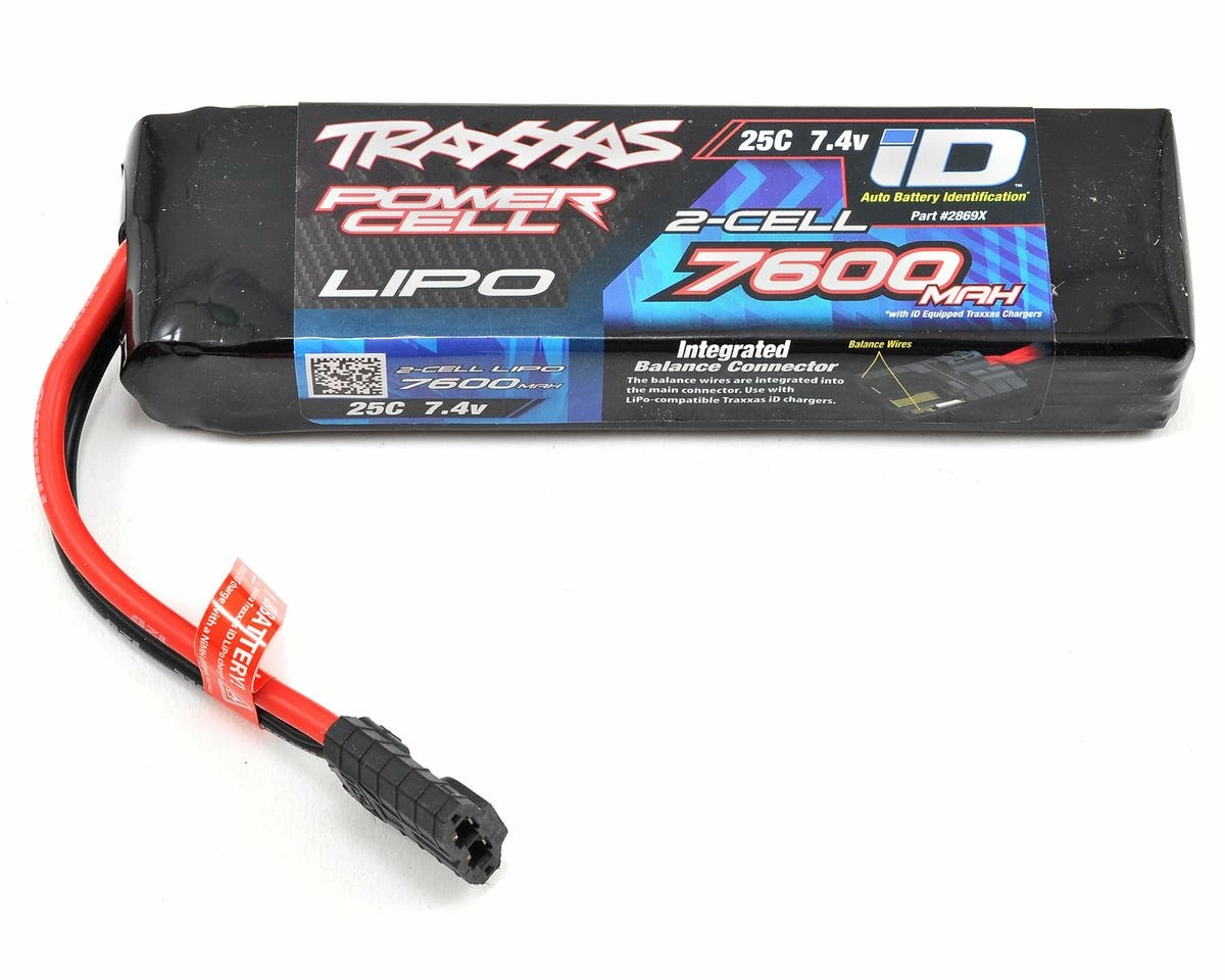 Traxxas 2S "Power Cell" 25C LiPo Battery w/iD Traxxas Connector (7.4V/7600mAh) 1 Traxxas 2S "Power Cell" 25C LiPo Battery w/iD Traxxas Connector (7.4V/7600mAh)