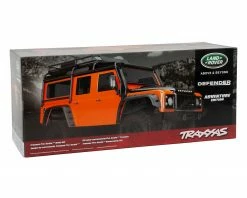 Traxxas TRX-4 Land Rover Defender Pre-Painted Body w/Exocage (Orange) -Rock Crawlers Sales Shop tra8011a 2