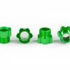 Traxxas TRX-4 Traxx Aluminum Stub Axle Nut (Green) (4)