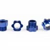 Traxxas TRX-4 Traxx Aluminum Stub Axle Nut (Blue) (4)