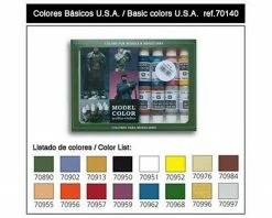 Vallejo Paints Basic Usa Colors Paint Set 17Ml