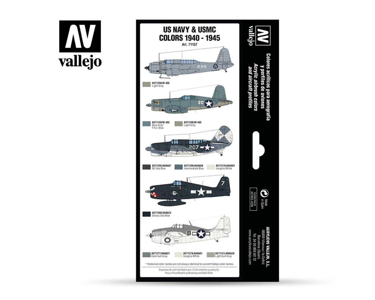Vallejo Paints Wwii Us Navy & Usmc 1940-1945 Model Air Set 17Ml 2 Vallejo Paints Wwii Us Navy & Usmc 1940-1945 Model Air Set 17Ml - Image 2