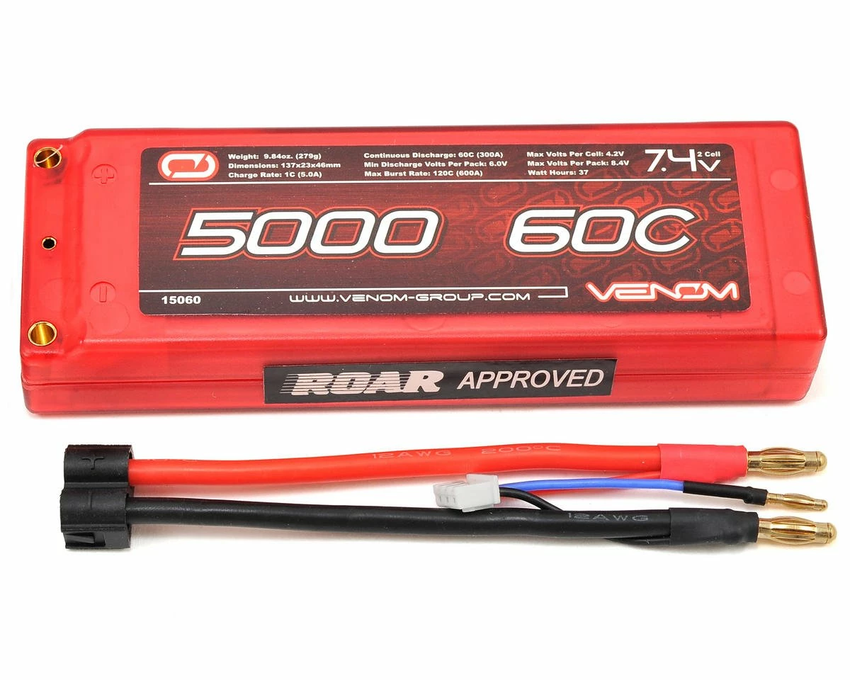 Venom Power 2S LiPo 60C Battery Pack w/Universal Connector (7.4V/5000mAh) 1 Venom Power 2S LiPo 60C Battery Pack w/Universal Connector (7.4V/5000mAh)