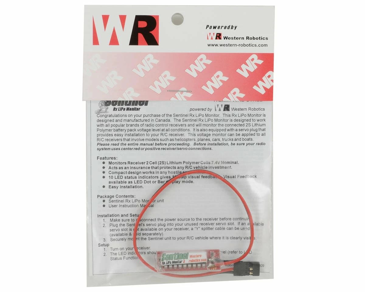 Western Robotics Sentinel Rx LiPo Monitor (Bar Mode) 2 Western Robotics Sentinel Rx LiPo Monitor (Bar Mode) - Image 2