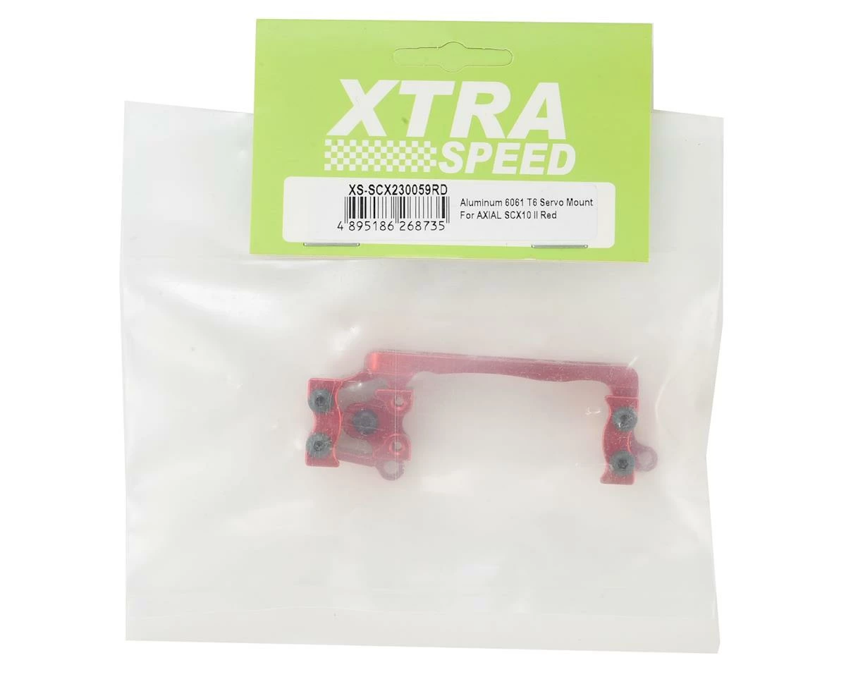 Xtra Speed SCX10 II Aluminum Servo Mount (Red) 2 Xtra Speed SCX10 II Aluminum Servo Mount (Red) - Image 2