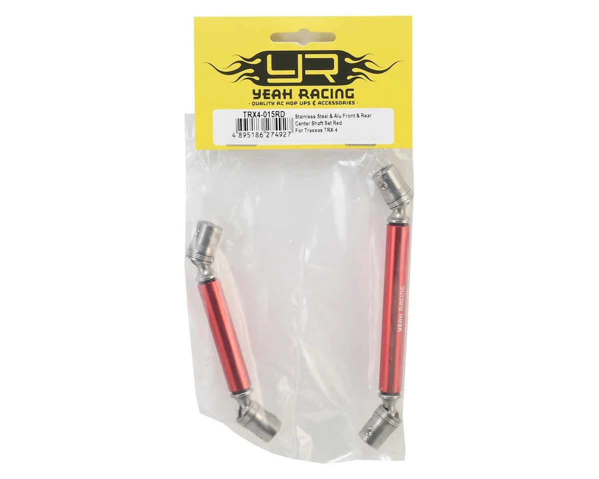 Yeah Racing Traxxas TRX-4 Stainless Steel Front & Rear Center Shaft Set (Red) 2 Yeah Racing Traxxas TRX-4 Stainless Steel Front & Rear Center Shaft Set (Red) - Image 2