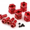 Yeah Racing 12mm Aluminum Hex Adaptors (Red) (4) (15mm Offset)