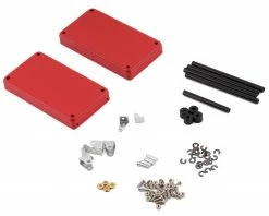 Yeah Racing 1/10 2 Tiered Metal Rolling Shop Cart Kit (Red)