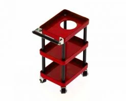 Yeah Racing 1/10 3 Tiered Metal Rolling Shop Cart Kit (Red)